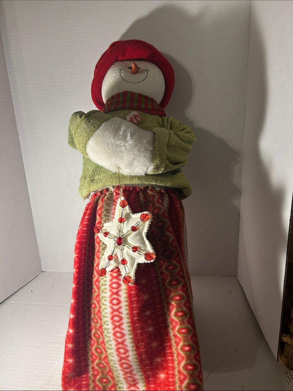 Holiday Snowman Décor Figure - Red & Green 25 inches high